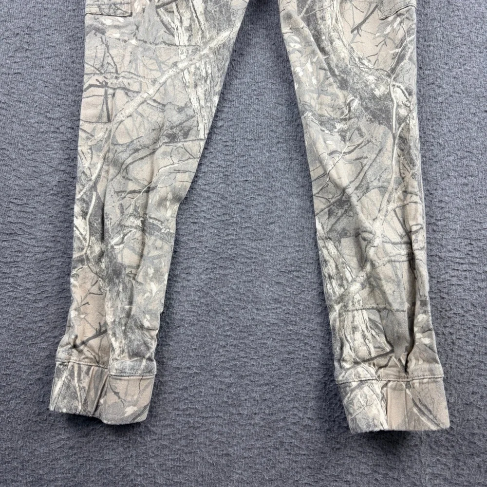 Madden Girl Forest Camo Cargo Jogger Pants Kids XS Tan Gray Branch‎ Print